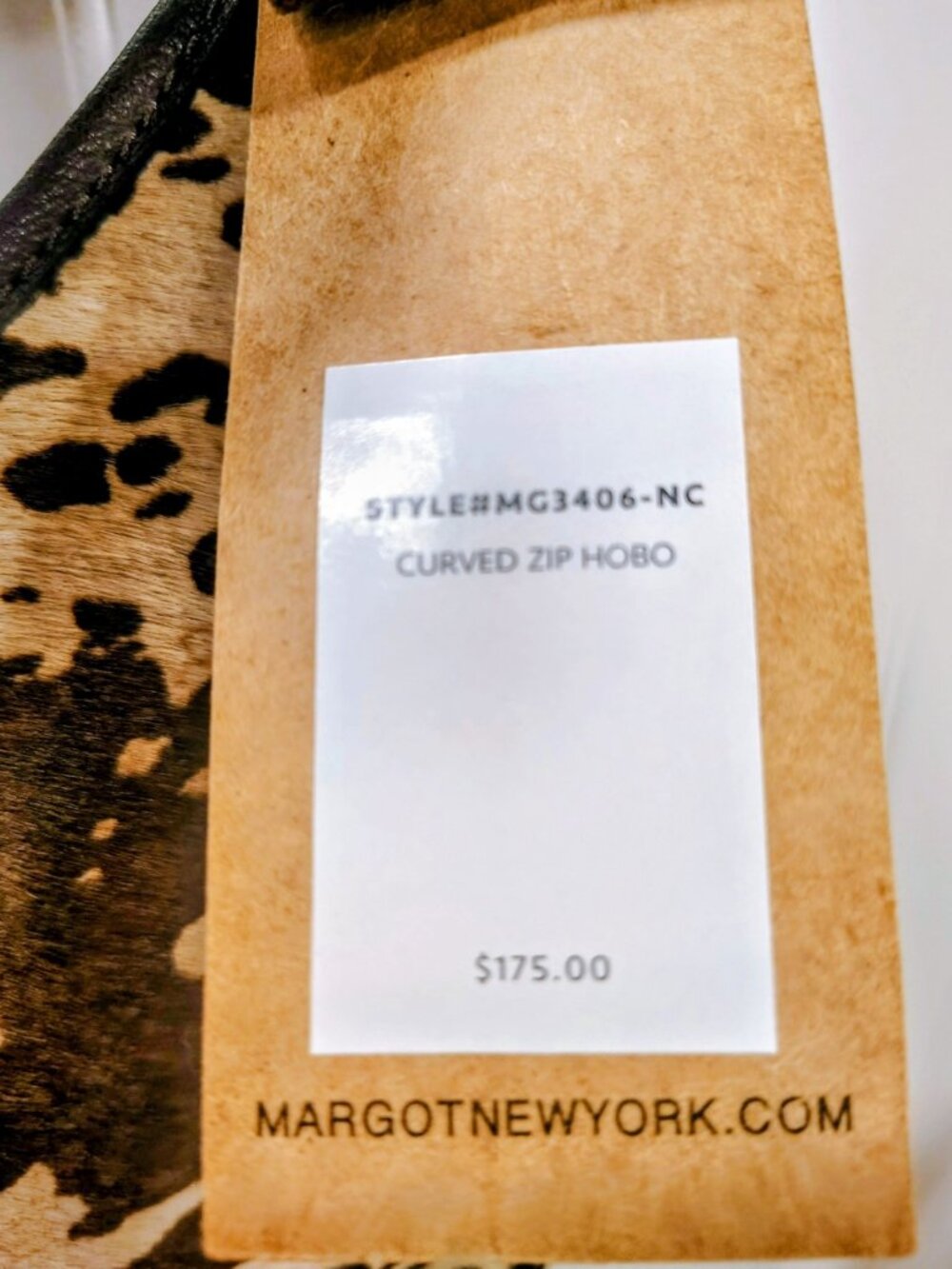 Margot New York Black Leather Hobo Bag With Cowhide NWT, $178 - Picture 6 of 16